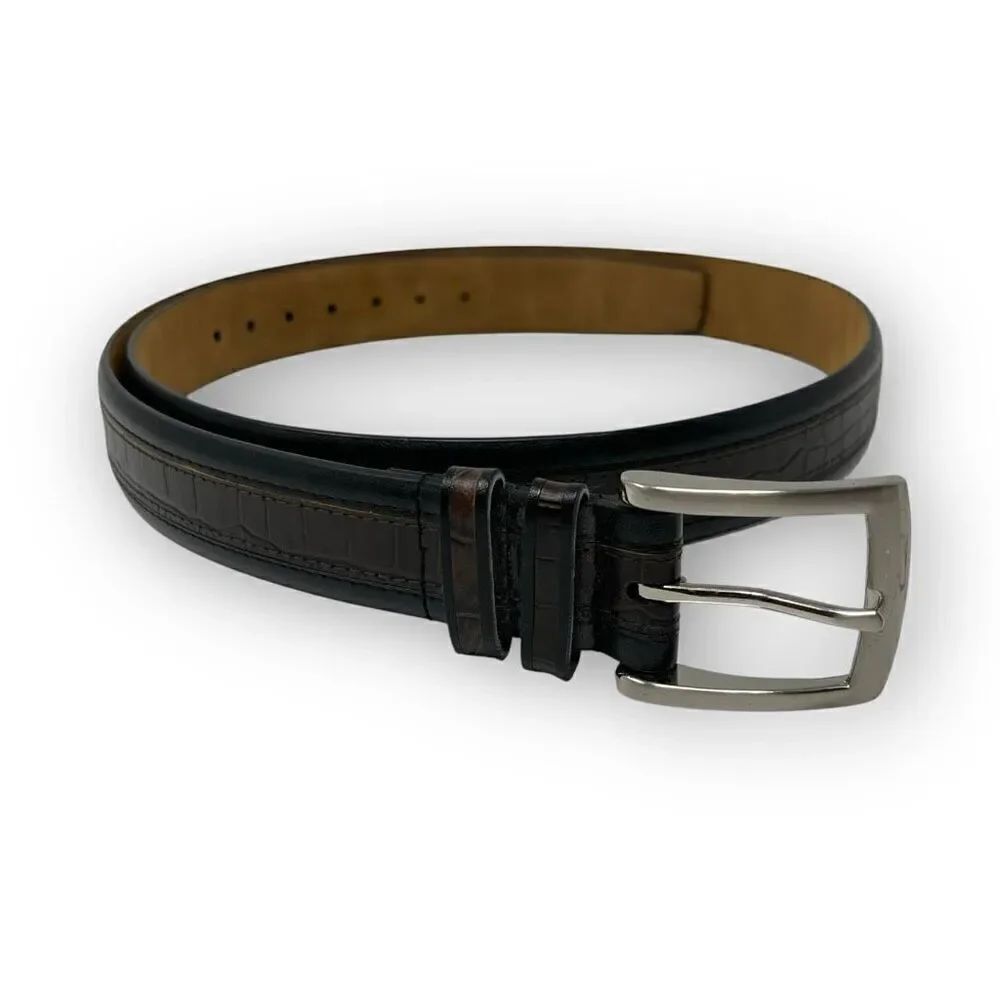 Genuine Leather Black Brown Men’s Belt Size 44”